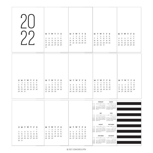 2022 Calendar, Concord & 9th Preprinted Calendar -