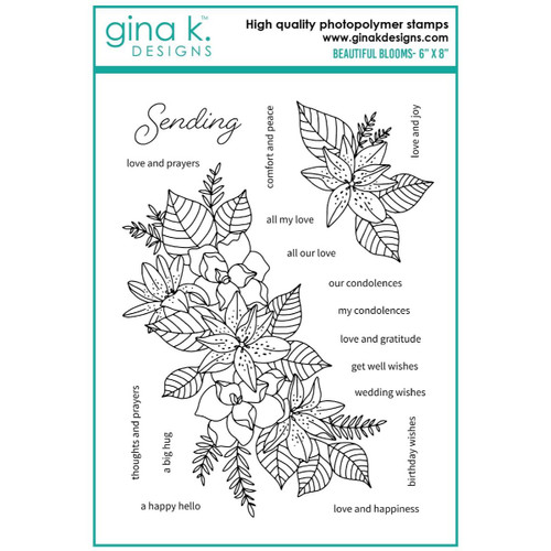 Beautiful Blooms, Gina K Designs Clear Stamps -