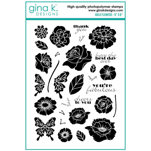 Bold Flowers, Gina K Designs Clear Stamps -