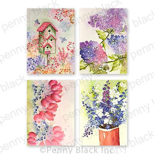 Bright Bouquet - Set of 4 Designs, Penny Black Masterpieces -