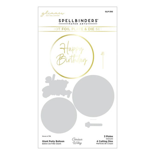Giant Party Balloon Glimmer by Carissa Wiley, Spellbinders Hot Foil Plate & Die Set -