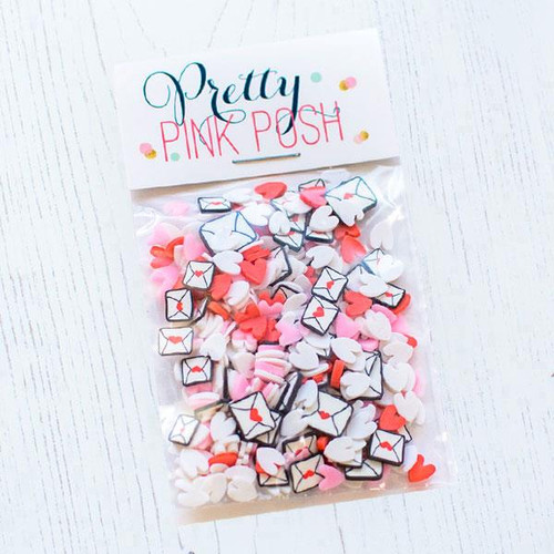 Love Letters, Pretty Pink Posh Clay Sprinkles -