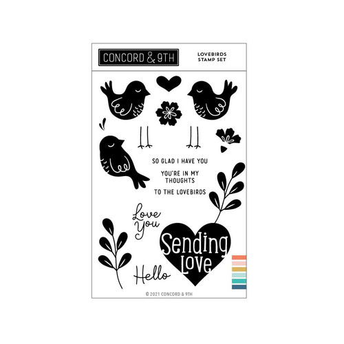 Lovebirds, Concord & 9th Clear Stamps -