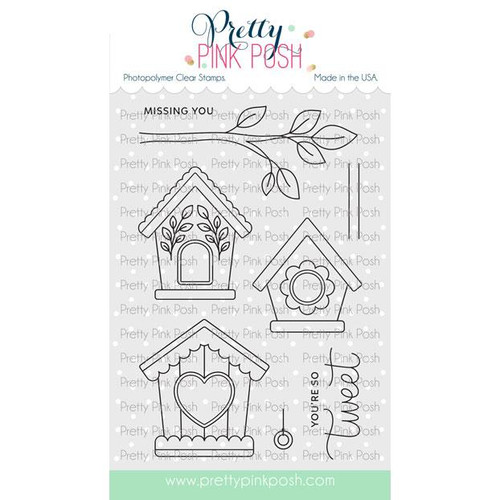 Spring Birdhouses, Pretty Pink Posh Clear Stamps -