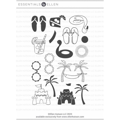 Summer Doodles by Julie Ebersole, Essentials by Ellen Clear Stamps -