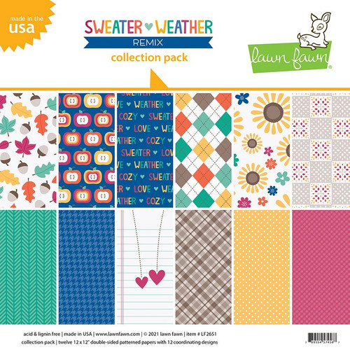Sweater Weather Remix, Lawn Fawn Collection Pack (Retiring) -